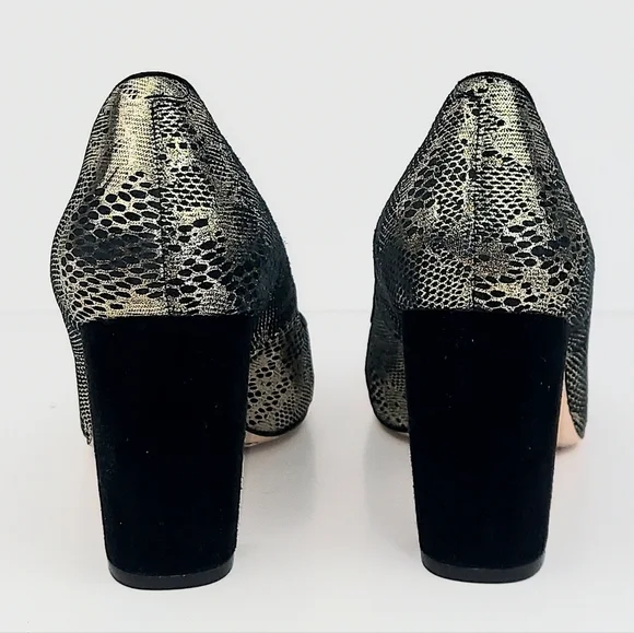 Anthropologie Corso Como Anya Pumps Metallic Lace 7.5 - Picture 8 of 14
